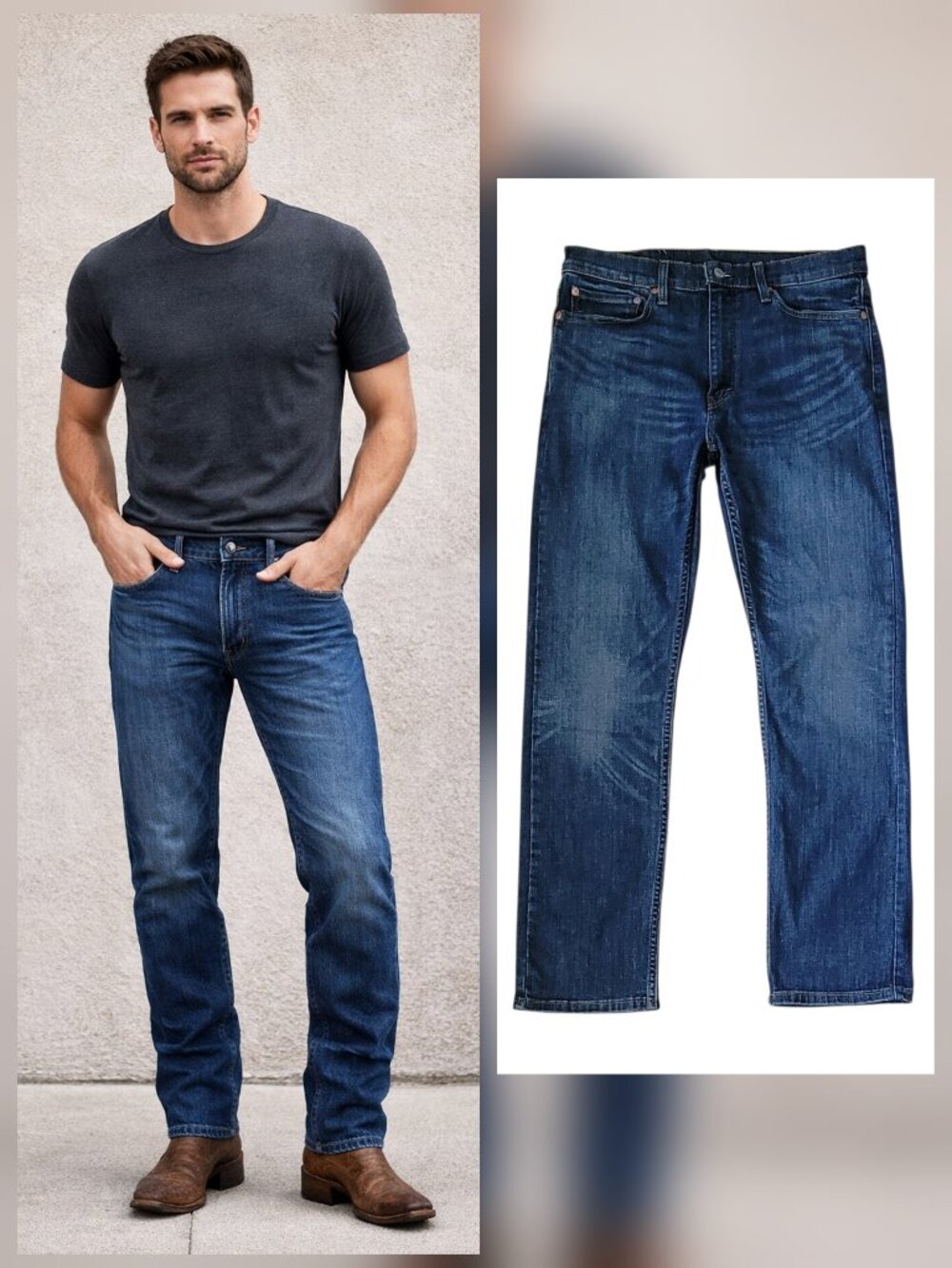 Men's 513 Levi's Blue Jeans Straight Leg 34 x 32